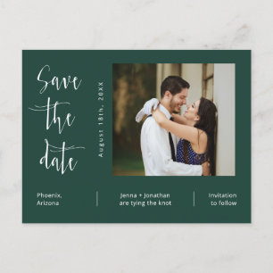 Carte Postale Simple Emerald Green Photo QR Code Enregistrer la