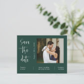 Carte Postale Simple Emerald Green Photo QR Code Enregistrer la (Debout devant)