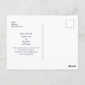 Carte Postale Simple Épure Monogramme Marin Mariage Enregistrer (Dos)