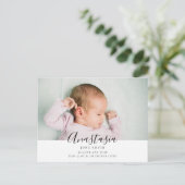 carte postale simple et douce pour annoncer la nai (Debout devant)