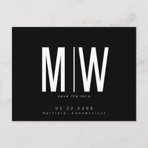 Carte Postale Simple et élégant Lg. Monogramme noir Enregistrer 