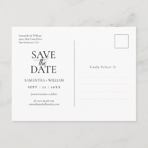 Carte Postale Simple et élégant Save the Date