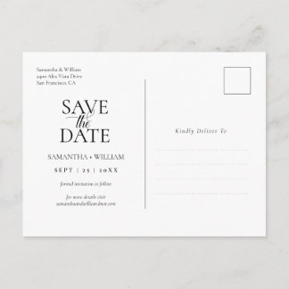 Carte Postale Simple et élégant Save the Date