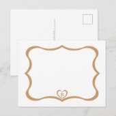 Carte postale simple et élégante avec monogramme # (Devant / Derrière)