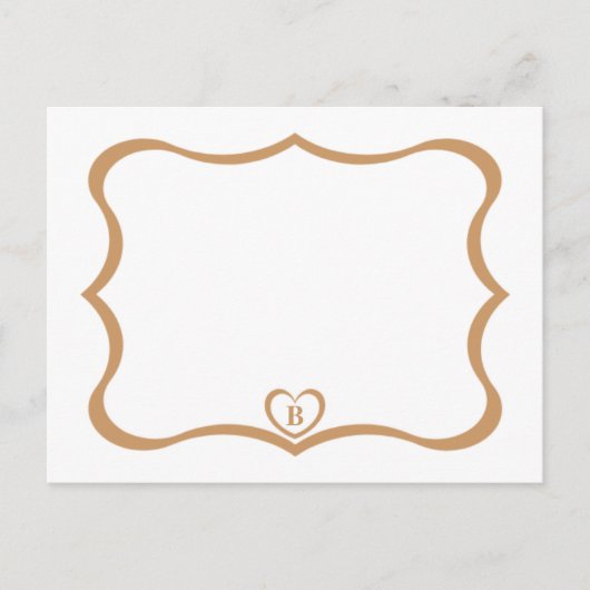Carte postale simple et élégante avec monogramme # (Devant)