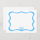 Carte postale simple et élégante monogramme #Blue (Devant / Derrière)