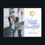 Carte Postale Simple et élégante photo de famille Happy Hanoukka<br><div class="desc">Simple et élégant Happy Hanoukka photo de famille Carte postale</div>