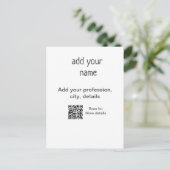 Carte Postale Simple et minimal ajouter votre nom de texte titre (Debout devant)