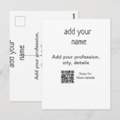 Carte Postale Simple et minimal ajouter votre nom de texte titre (Devant / Derrière)