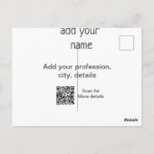 Carte Postale Simple et minimal ajouter votre nom de texte titre (Dos)