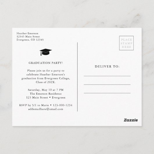 Carte postale simple et moderne (Dos)