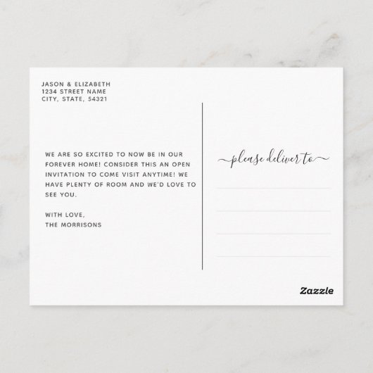 Carte Postale Simple Eucalyptus New Home Moving Faire-part (Dos)