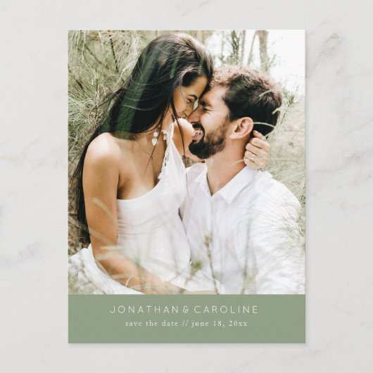 Carte Postale Simple Faire Enregistrer la Date de Mariage avec G (Devant)