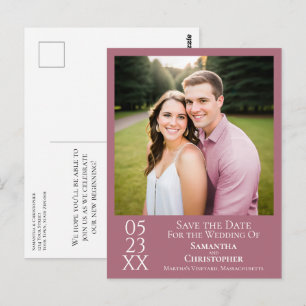 Carte Postale Simple Faire Mariage Rose Poussiéreux Enregistrer 