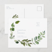 Carte Postale Simple Faire-Part de Mariage Eucalyptus (Devant / Derrière)