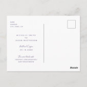 Carte Postale Simple Faire-Part de Mariage Lavande (Dos)