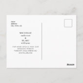 Carte Postale Simple Faire-Part de Mariage Tropical avec Initial (Dos)