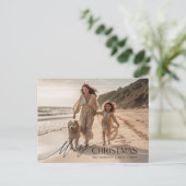 Carte Postale Simple Famille Dog Beach Photo Noël (Debout devant)