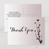 Carte Postale Simple feuilles modernes élégantes Merci (Devant / Derrière)