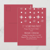 Carte Postale Simple Flocon de Neige Blanc Rouge Fête de Noël (Devant / Derrière)