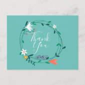Carte Postale Simple Floral Garland Script Merci d'affaires (Devant)