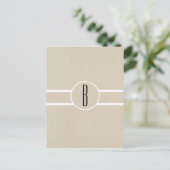 Carte Postale Simple Flyer Mailer Kraft Rustique Monogramme Mini (Debout devant)