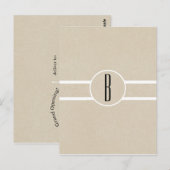 Carte Postale Simple Flyer Mailer Kraft Rustique Monogramme Mini (Devant / Derrière)