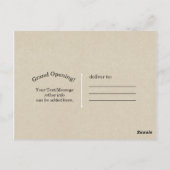 Carte Postale Simple Flyer Mailer Kraft Rustique Monogramme Mini (Dos)