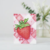 Carte postale simple fraise (Debout devant)