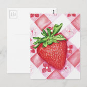 Carte postale simple fraise (Devant / Derrière)