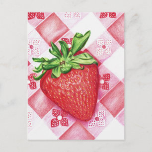 Carte postale simple fraise
