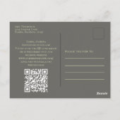Carte Postale Simple Gold Calligraphie Script Photo QR Code (Dos)