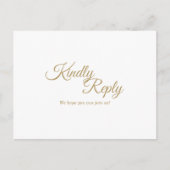 Carte Postale Simple Gold Calligraphy Response (Devant)
