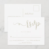 Carte Postale simple Gold Lettering Wedding RSVP C (Devant / Derrière)