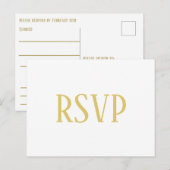 Carte postale Simple Gold - RSVP/Choix de dîner (Devant / Derrière)