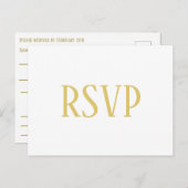Carte postale Simple Gold - RSVP/Choix de dîner (Devant / Derrière)