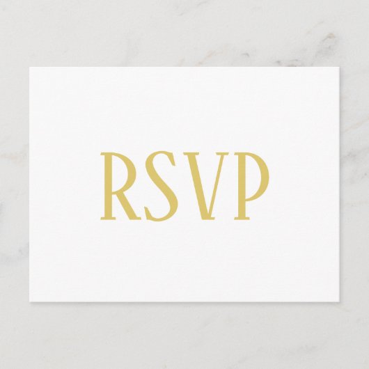 Carte postale Simple Gold - RSVP/Choix de dîner (Devant)