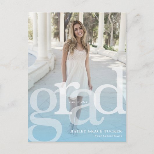 Carte Postale Simple GRAD Bleu clair Superposition N'IMPORTE QUE (Devant)