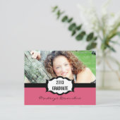 Carte Postale Simple Graduation Party, Rose (Debout devant)