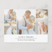 Carte Postale Simple gratitude | Mariage Photo Collage Merci (Devant)