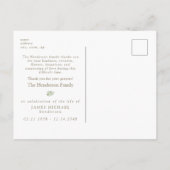 Carte Postale Simple Greenery Funeral Personalized Thank You III (Dos)