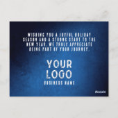 Carte Postale Simple Happy Holidays Logo Blue Gradient (Dos)