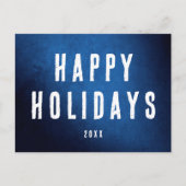 Carte Postale Simple Happy Holidays Logo Blue Gradient (Devant)