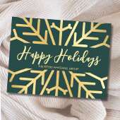 Carte Postale Simple Happy Holidays Snowflake Gold business