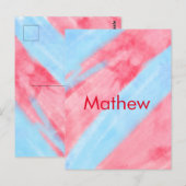 Carte Postale simple initial letter mongram add your name red b (Devant / Derrière)