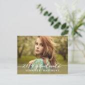 Carte Postale Simple | Invitation de la fête de graduation (Debout devant)