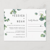 Carte Postale simple invitation Eucalyptus Mariage ph (Devant)