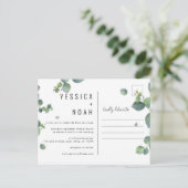Carte Postale simple invitation Eucalyptus Mariage ph (Debout devant)