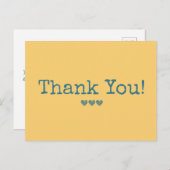 Carte Postale Simple Jaune Et Bleu Votre Texte Merci (Devant / Derrière)