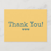 Carte Postale Simple Jaune Et Bleu Votre Texte Merci (Devant)